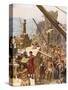 Rebuilding the Wall of Jerusalem under Nehemiah-William Brassey Hole-Stretched Canvas