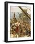 Rebuilding the walls of Jerusalem under Nehemiah - Bible-William Brassey Hole-Framed Giclee Print