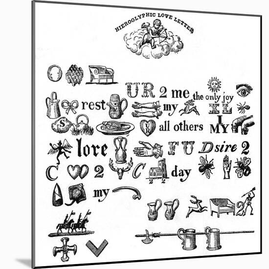 Rebus: a Hieroglyphic Love Letter-null-Mounted Art Print