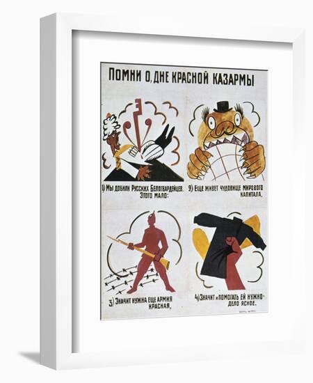 Recall the Day of the Red Army, (Okna Rost), 1920-Vladimir Mayakovsky-Framed Giclee Print