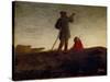 Recalling the Flock, 1866-72-Jean-Francois Millet-Stretched Canvas