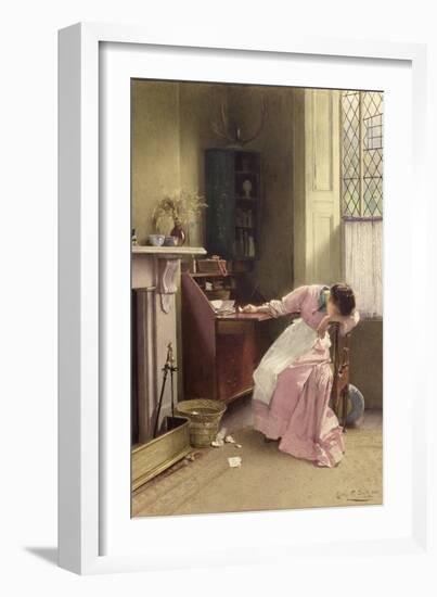 Recalling the Past, 1888 (W/C on Paper)-Carlton Alfred Smith-Framed Giclee Print