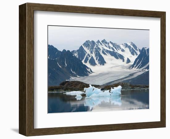 Receding Glacier, Liefderfjorden Fiord, Svalbard, Norway-Alice Garland-Framed Photographic Print