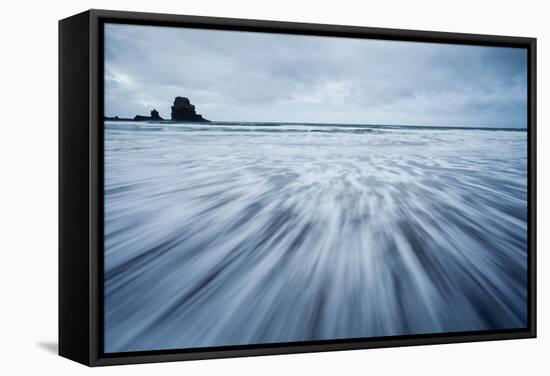 Receding Wave Shot with Long Exposure. Talisker Bay, Isle of Skye, Scotland, UK, October 2011-Mark Hamblin-Framed Stretched Canvas