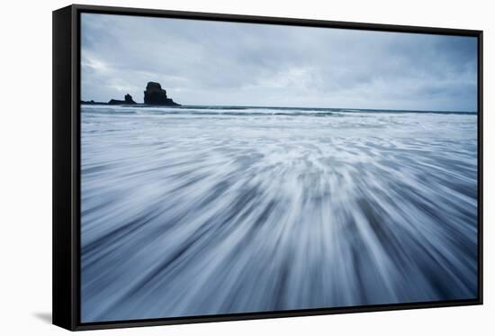 Receding Wave Shot with Long Exposure. Talisker Bay, Isle of Skye, Scotland, UK, October 2011-Mark Hamblin-Framed Stretched Canvas