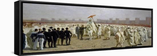 Receiving Italian Committee in Fez, 1879, Painting by Stephen Ussi (1822-1901), 28X39, 5 Cm-null-Framed Stretched Canvas