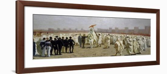 Receiving Italian Committee in Fez, 1879, Painting by Stephen Ussi (1822-1901), 28X39, 5 Cm-null-Framed Giclee Print