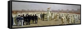 Receiving Italian Committee in Fez, 1879, Painting by Stephen Ussi (1822-1901), 28X39, 5 Cm-null-Framed Stretched Canvas