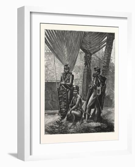 Recent Piracy at the Straits Settlements : Dyaks of Borneo, 1876-null-Framed Giclee Print