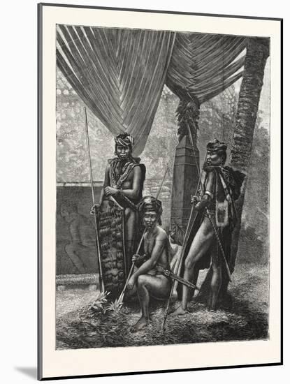 Recent Piracy at the Straits Settlements : Dyaks of Borneo, 1876-null-Mounted Giclee Print