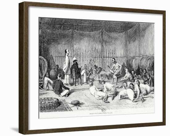 Reception by the Prince of Oubon, Laos, 1877-Louis Delaporte-Framed Giclee Print