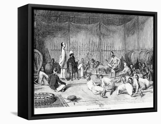 Reception by the Prince of Oubon, Laos, 1877-Louis Delaporte-Framed Stretched Canvas