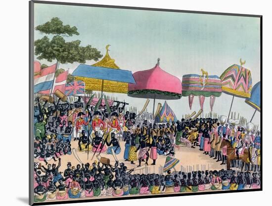 Reception for the English Ambassador Held by the Ashanti at Comassi, Ghana, circa 1818-null-Mounted Giclee Print