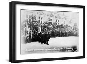 Reception for the Luxembourg Legionnaires, Luxembourg, 16 March 1919-T Wirol-Framed Giclee Print