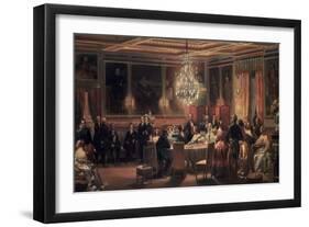 Reception in Honor of Queen Victoria at Chateau D'Eu, 3 September, 1843-Eugene Louis Lami-Framed Giclee Print