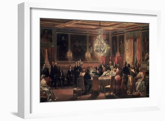 Reception in Honor of Queen Victoria at Chateau D'Eu, 3 September, 1843-Eugene Louis Lami-Framed Giclee Print