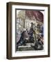 Reception of Columbus by Ferdinand and Isabella, Barcelona, 15th Century-Eugene Deveria-Framed Giclee Print