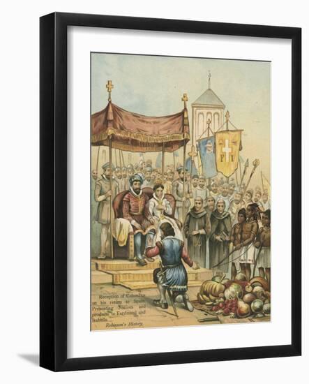 Reception of Columbus on His Return from the New World-Andrew Melrose-Framed Giclee Print