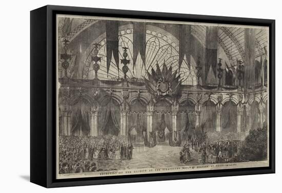 Reception of Her Majesty at the Strasbourg Railway Station, at Paris-null-Framed Stretched Canvas