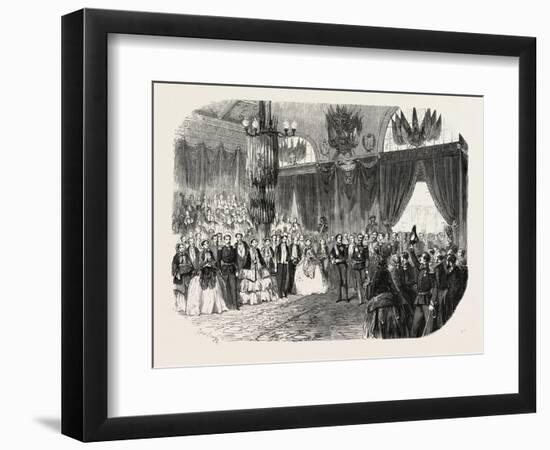 Reception of Hm the King of Sardinia on the Railway Station in Lyon, November 23, 1855. France.-null-Framed Giclee Print