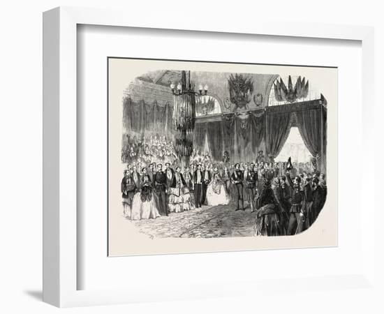 Reception of Hm the King of Sardinia on the Railway Station in Lyon, November 23, 1855. France.-null-Framed Giclee Print