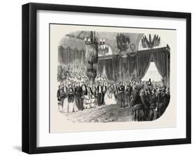 Reception of Hm the King of Sardinia on the Railway Station in Lyon, November 23, 1855. France.-null-Framed Giclee Print