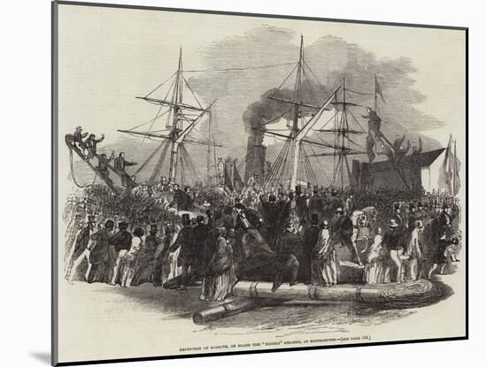 Reception of Kossuth, on Board the Madrid Steamer, at Southampton-null-Mounted Giclee Print