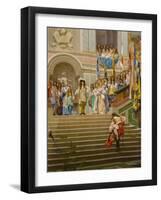 Reception of Louis 2 De Bourbon Conde Said the Grand Conde by King Louis 14 a Versailles in 1674 (O-Jean Leon Gerome-Framed Giclee Print