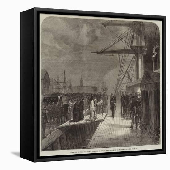 Reception of Mr Peabody's Remains on Board the Monarch, at Portsmouth-null-Framed Stretched Canvas