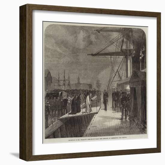 Reception of Mr Peabody's Remains on Board the Monarch, at Portsmouth-null-Framed Giclee Print