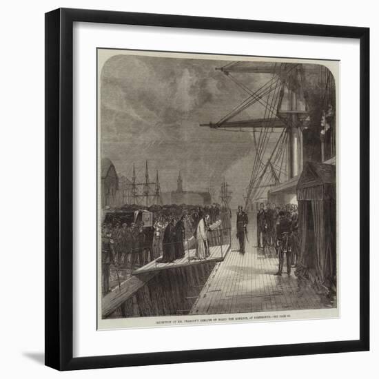 Reception of Mr Peabody's Remains on Board the Monarch, at Portsmouth-null-Framed Giclee Print