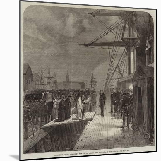 Reception of Mr Peabody's Remains on Board the Monarch, at Portsmouth-null-Mounted Giclee Print