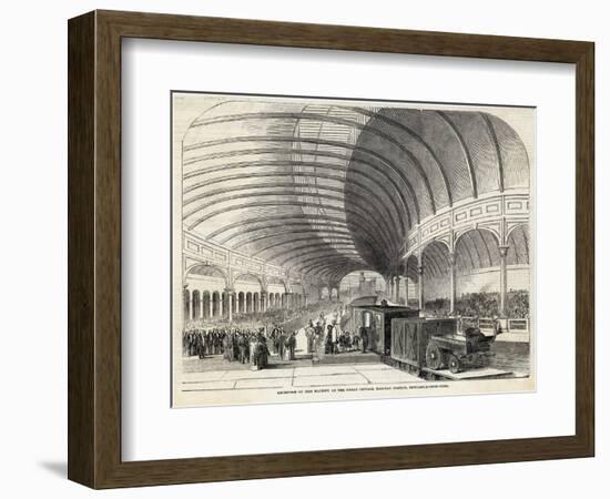 Reception of Queen Victoria at the Central Railway Station Newcastle-Upon-Tyne-null-Framed Art Print