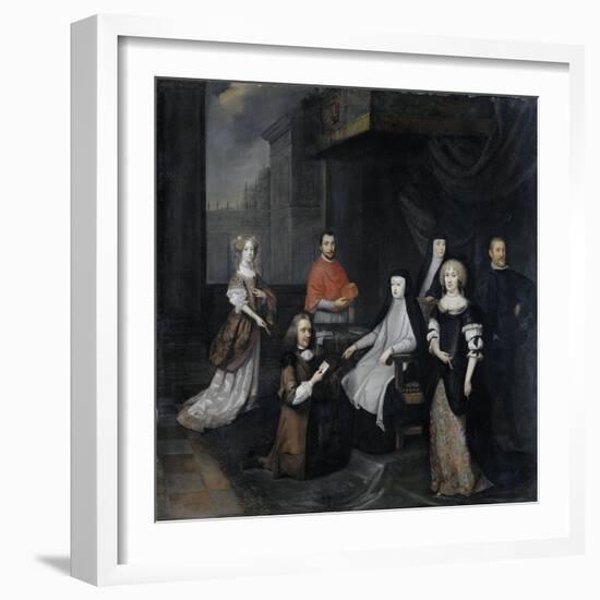 Reception of the Dutch Ambassador Hieronymus Van Beverningk by the Spanish Queen-Regent Maria-Anna-Caspar Netscher-Framed Art Print