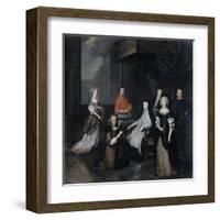 Reception of the Dutch Ambassador Hieronymus Van Beverningk by the Spanish Queen-Regent Maria-Anna-Caspar Netscher-Framed Art Print