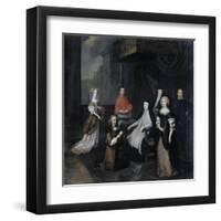 Reception of the Dutch Ambassador Hieronymus Van Beverningk by the Spanish Queen-Regent Maria-Anna-Caspar Netscher-Framed Art Print