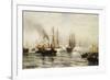 Reception of the Isere in New York Bay, June 20, 1885, 1885-Edward Percy Moran-Framed Giclee Print