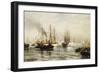 Reception of the Isere in New York Bay, June 20, 1885, 1885-Edward Percy Moran-Framed Premium Giclee Print