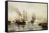 Reception of the Isere in New York Bay, June 20, 1885, 1885-Edward Percy Moran-Framed Stretched Canvas