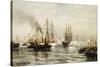 Reception of the Isere in New York Bay, June 20, 1885, 1885-Edward Percy Moran-Stretched Canvas