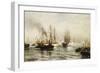 Reception of the Isere in New York Bay, June 20, 1885, 1885-Edward Percy Moran-Framed Giclee Print