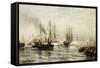 Reception of the Isere in New York Bay, June 20, 1885, 1885-Edward Percy Moran-Framed Stretched Canvas