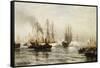 Reception of the Isere in New York Bay, June 20, 1885-Edward Percy Moran-Framed Stretched Canvas