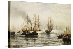 Reception of the Isere in New York Bay, June 20, 1885-Edward Percy Moran-Stretched Canvas