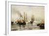 Reception of the Isere in New York Bay, June 20, 1885-Edward Percy Moran-Framed Giclee Print