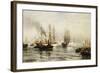 Reception of the Isere in New York Bay, June 20, 1885-Edward Percy Moran-Framed Giclee Print