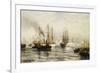 Reception of the Isere in New York Bay, June 20, 1885-Edward Percy Moran-Framed Giclee Print