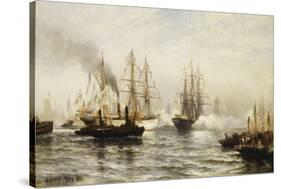 Reception of the Isere in New York Bay, June 20, 1885-Edward Percy Moran-Stretched Canvas