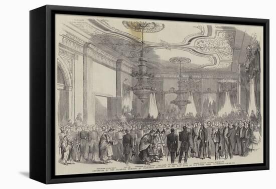 Reception of the Japanese Embassy by President Buchanan in the East Room of the White House-null-Framed Stretched Canvas