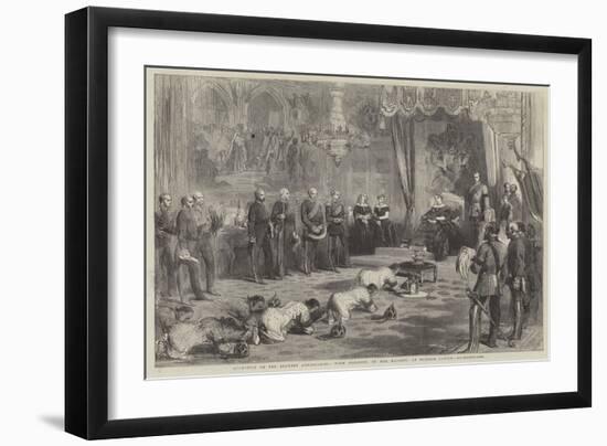 Reception of the Siamese Ambassadors, with Presents, by Her Majesty, at Windsor Castle-null-Framed Giclee Print